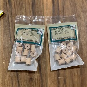 Vintage Wooden 1/2” crafting spools of wood 2 packs of 16 each